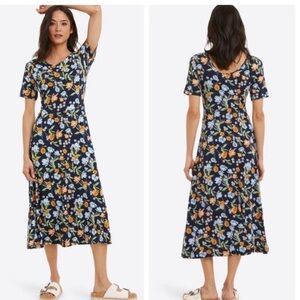Draper James Floral Tammy Midi T-Shirt Dress, Spring Blooms, NEW, Multiple